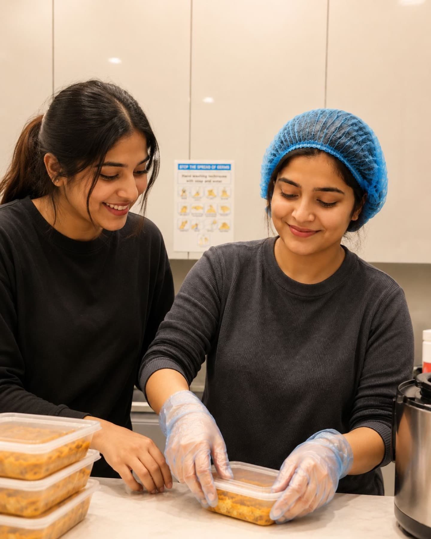 Volunteers preparing meals